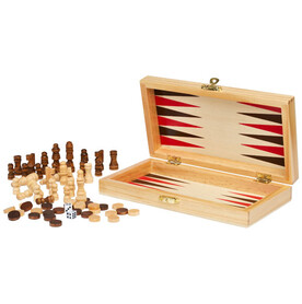 Mugo 3-in-1 Spieleset aus Holz, natur bedrucken, Art.-Nr. 10456506