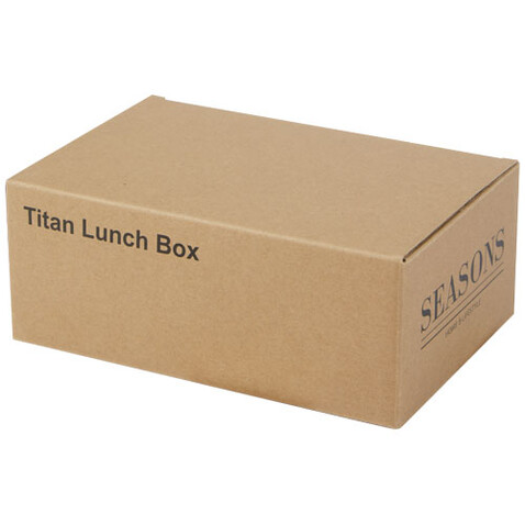 Titan Lunchbox aus recyceltem Edelstahl, silber bedrucken, Art.-Nr. 11333981