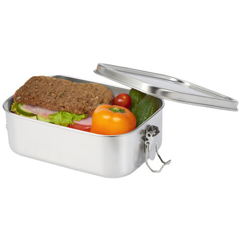 Titan Lunchbox aus recyceltem Edelstahl, silber bedrucken, Art.-Nr. 11333981