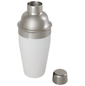 Gaudie Cocktailshaker aus recyceltem Edelstahl, weiss bedrucken, Art.-Nr. 11334901
