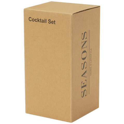 Gaudie Cocktailshaker aus recyceltem Edelstahl, silber bedrucken, Art.-Nr. 11334981