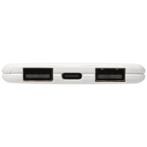 Slender 4000 mAh flache Dual Powerbank, weiss bedrucken, Art.-Nr. 12431901