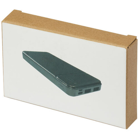 Loop 10.000 mAh Powerbank aus recyceltem Kunststoff, schwarz bedrucken, Art.-Nr. 12432190