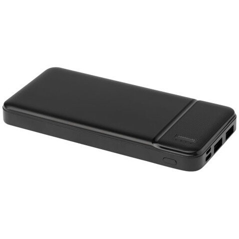 Loop 10.000 mAh Powerbank aus recyceltem Kunststoff, schwarz bedrucken, Art.-Nr. 12432190