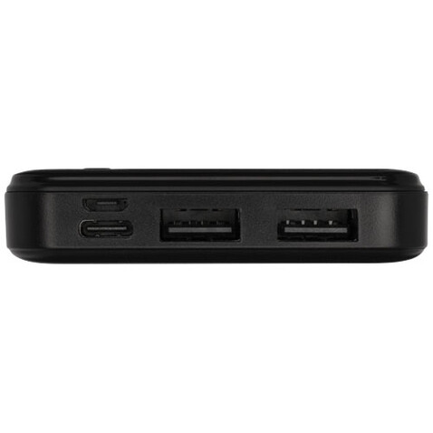 Loop 10.000 mAh Powerbank aus recyceltem Kunststoff, schwarz bedrucken, Art.-Nr. 12432190