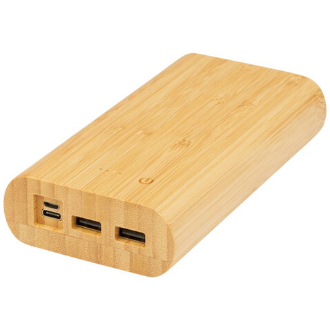 Tulda 20.000 mAh Powerbank aus Bambus, natur bedrucken, Art.-Nr. 12432406