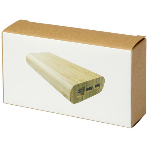 Tulda 20.000 mAh Powerbank aus Bambus, natur bedrucken, Art.-Nr. 12432406