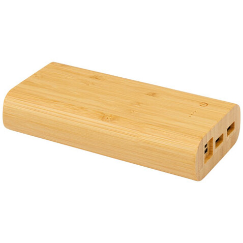 Tulda 20.000 mAh Powerbank aus Bambus, natur bedrucken, Art.-Nr. 12432406