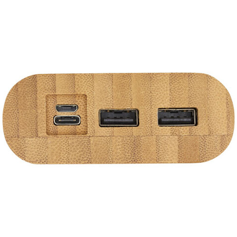 Tulda 20.000 mAh Powerbank aus Bambus, natur bedrucken, Art.-Nr. 12432406