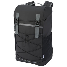 Aqua 15,6&amp;quot; GRS recycelter wasserabweisender Laptop-Rucksack 23 L, schwarz bedrucken, Art.-Nr. 13004490
