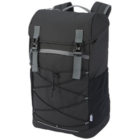 Aqua 15,6&amp;quot; GRS recycelter wasserabweisender Laptop-Rucksack 23 L, schwarz bedrucken, Art.-Nr. 13004490