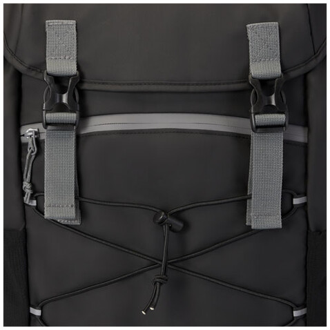 Aqua 15,6" GRS recycelter wasserabweisender Laptop-Rucksack 23 L, schwarz bedrucken, Art.-Nr. 13004490