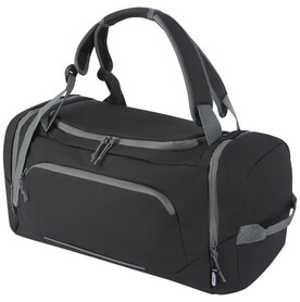 Aqua wasserabweisende Reisetasche aus GRS Recyclingmaterial 35 L, schwarz bedrucken, Art.-Nr. 13004690 Aqua wasserabweisende Reisetasche aus GRS Recyclingmaterial 35 L, schwarz bedrucken, Art.-Nr. 13004690