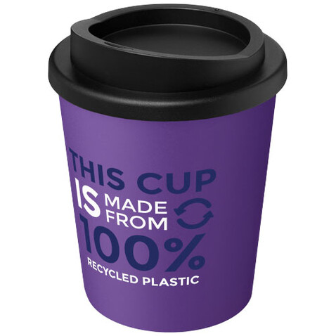 Americano® Espresso 250 ml recycelter Isolierbecher, lila, schwarz bedrucken, Art.-Nr. 21045237