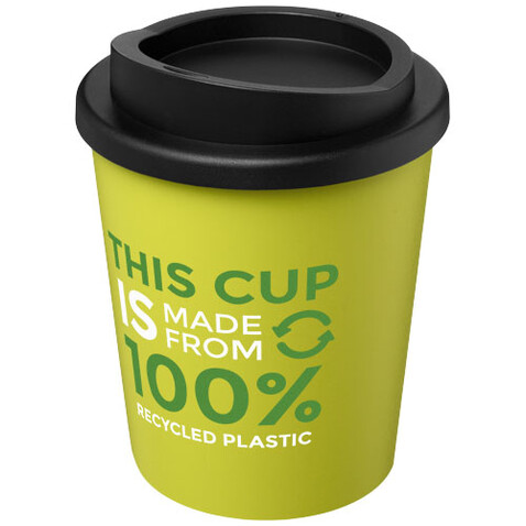 Americano® Espresso 250 ml recycelter Isolierbecher, limone, schwarz bedrucken, Art.-Nr. 21045263