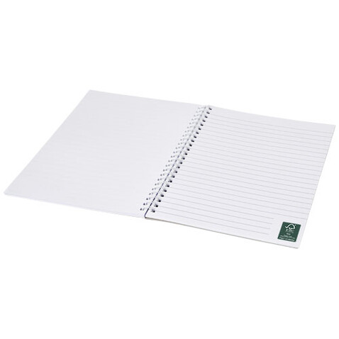 Desk-Mate® A5 Spiralnotizbuch mit bedruckter Rückseite, weiss bedrucken, Art.-Nr. 21291013