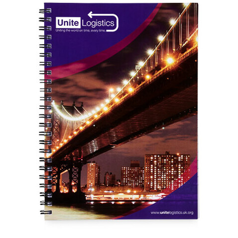 Desk-Mate® A4 Spiralnotizbuch mit bedruckter Rückseite, schwarz, weiss bedrucken, Art.-Nr. 21292903