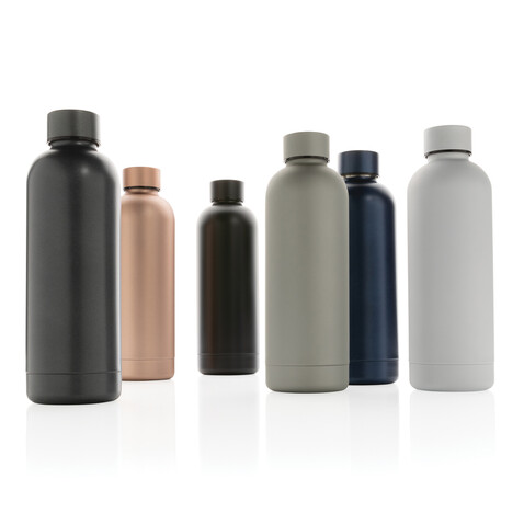 Impact Vakuumflasche aus RCS recyceltem Stainless-Steel schwarz bedrucken, Art.-Nr. P435.701