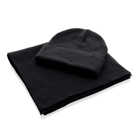 Elles AWARE™ Polylana® Schal 180x30cm schwarz bedrucken, Art.-Nr. P453.001