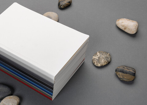 Impact Softcover A5 Notizbuch mit Steinpapier navy blau bedrucken, Art.-Nr. P774.215