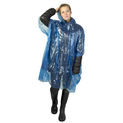 Mayan Regenponcho mit Aufbewahrungstasche aus recyceltem Kunststoff, royalblau bedrucken, Art.-Nr. 10941753