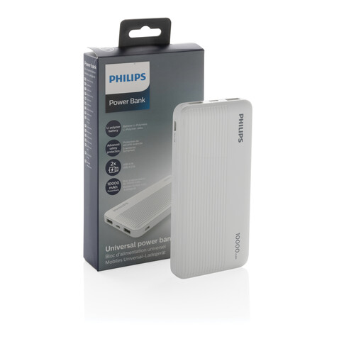 Philips 10.000 mAh Slim Powerbank weiß bedrucken, Art.-Nr. P322.303