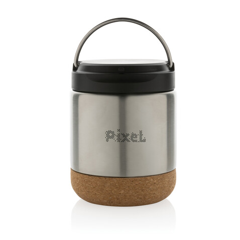 Savory Lebensmittelflasche aus RCS recycelt. Stainless-Steel silber bedrucken, Art.-Nr. P435.302