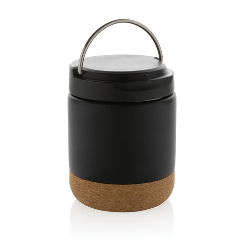 Savory Lebensmittelflasche aus RCS recycelt. Stainless-Steel schwarz bedrucken, Art.-Nr. P435.301