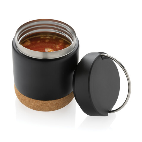 Savory Lebensmittelflasche aus RCS recycelt. Stainless-Steel schwarz bedrucken, Art.-Nr. P435.301