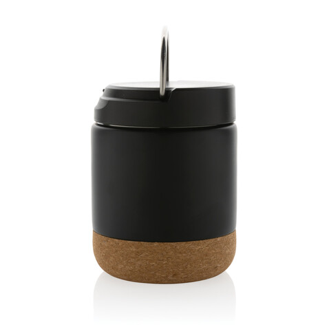 Savory Lebensmittelflasche aus RCS recycelt. Stainless-Steel schwarz bedrucken, Art.-Nr. P435.301