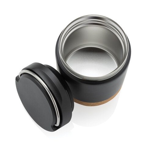 Savory Lebensmittelflasche aus RCS recycelt. Stainless-Steel schwarz bedrucken, Art.-Nr. P435.301