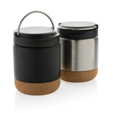 Savory Lebensmittelflasche aus RCS recycelt. Stainless-Steel schwarz bedrucken, Art.-Nr. P435.301