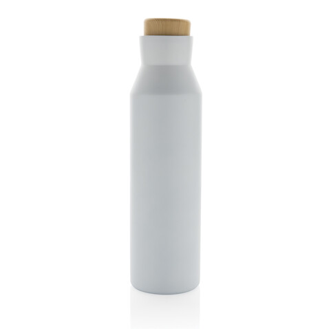 Gaia Vakuumflasche aus RCS recyceltem Stainless-Steel weiß bedrucken, Art.-Nr. P435.523