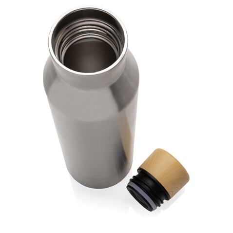 Gaia Vakuumflasche aus RCS recyceltem Stainless-Steel silber bedrucken, Art.-Nr. P435.522
