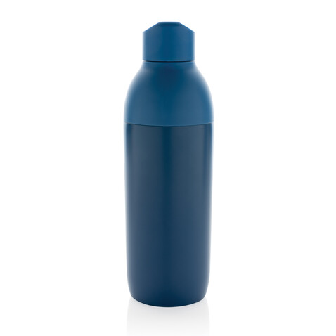 Flow Vakuumflasche aus RCS recyceltem Stainless-Steel blau bedrucken, Art.-Nr. P435.545