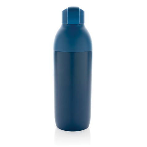 Flow Vakuumflasche aus RCS recyceltem Stainless-Steel blau bedrucken, Art.-Nr. P435.545