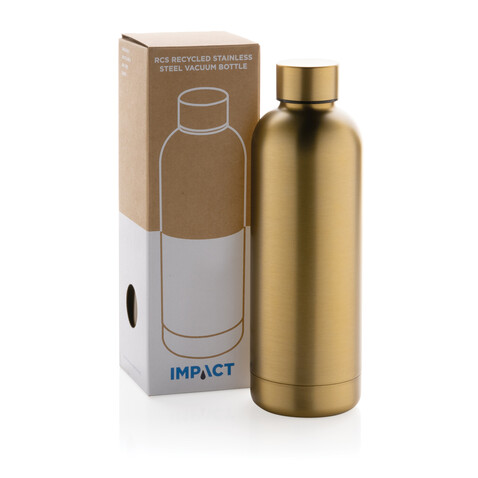 Impact Vakuumflasche aus RCS recyceltem Stainless-Steel gold bedrucken, Art.-Nr. P435.706
