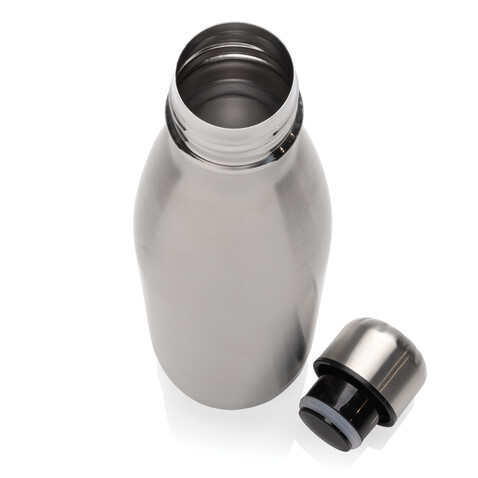 Eureka einwandige Wasserflasche aus RCS rec. Stainless-Steel silber bedrucken, Art.-Nr. P435.722