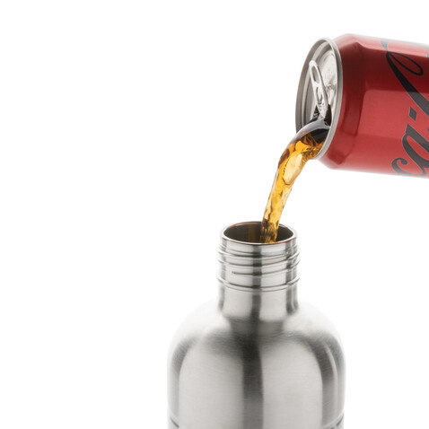 Soda Trinkflasche aus RCS-zertifiziertem Stainless-Steel silber bedrucken, Art.-Nr. P435.802