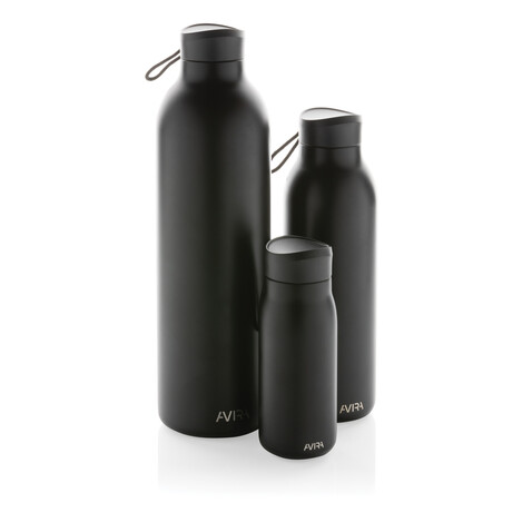 Avira Avior RCS recycelte Stainless-Steel Flasche 500ml schwarz bedrucken, Art.-Nr. P438.001