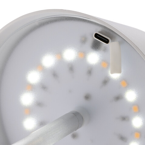 Pure Glow USB-Tischleuchte aus RCS recyceltem Kunststoff weiß bedrucken, Art.-Nr. P513.283
