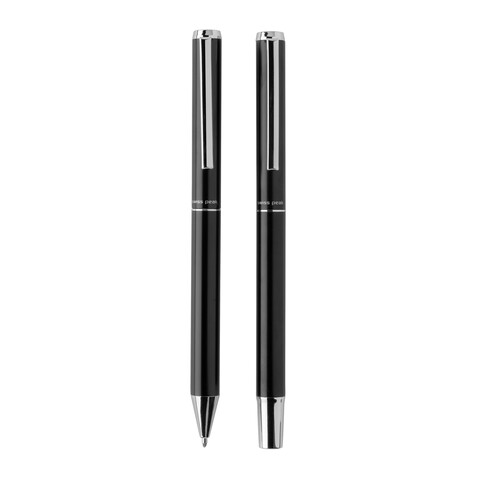 Swiss Peak Cedar Stifte-Set aus RCS recyceltem Aluminium schwarz bedrucken, Art.-Nr. P611.161