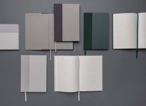 Words GRS zertifiziertes RPET &amp; Kraft Notizbuch A5 off white bedrucken, Art.-Nr. P774.543