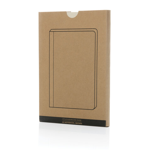 Stylo Bonsucro zertifiziertes Zuckerrohrpapier Notizbuch A5 braun bedrucken, Art.-Nr. P774.559