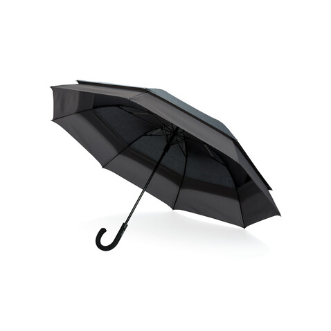 Swiss Peak AWARE™ 23&quot; bis 27&quot; erweiterbarer Regenschirm schwarz bedrucken, Art.-Nr. P850.451