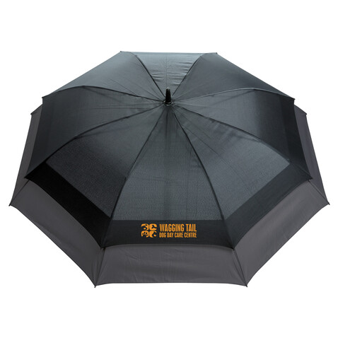 Swiss Peak AWARE™ 23&quot; bis 27&quot; erweiterbarer Regenschirm schwarz bedrucken, Art.-Nr. P850.451