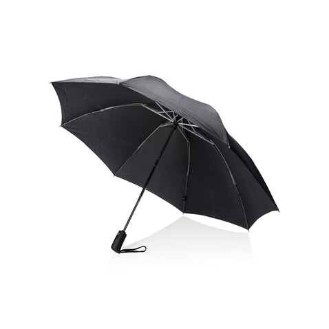 Swiss Peak AWARE™ 23&quot; faltbarer umgekehrter Regenschirm schwarz bedrucken, Art.-Nr. P850.461