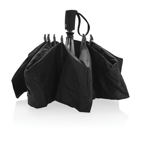 Swiss Peak AWARE™ 23&quot; faltbarer umgekehrter Regenschirm schwarz bedrucken, Art.-Nr. P850.461