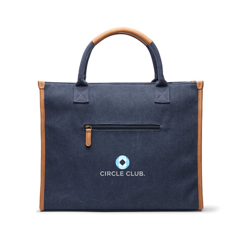 VINGA Bosler Büro-Tasche aus RCS recyceltem Canvas navy blau bedrucken, Art.-Nr. V762005 VINGA Bosler Büro-Tasche aus RCS recyceltem Canvas navy blau bedrucken, Art.-Nr. V762005