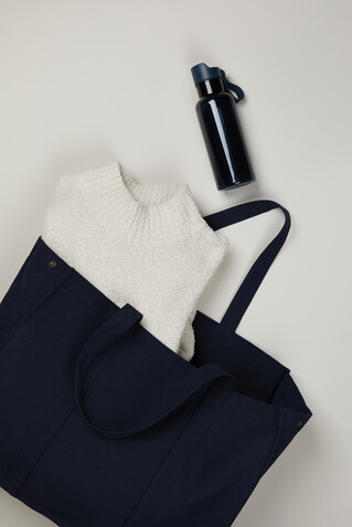 VINGA Hilo AWARE™ Maxi-Tasche aus recyceltem Canvas navy blau bedrucken, Art.-Nr. V762015 VINGA Hilo AWARE™ Maxi-Tasche aus recyceltem Canvas navy blau bedrucken, Art.-Nr. V762015